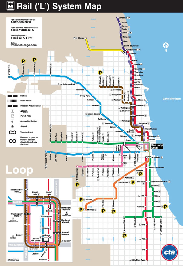 Cta Brown Line Chicago Map